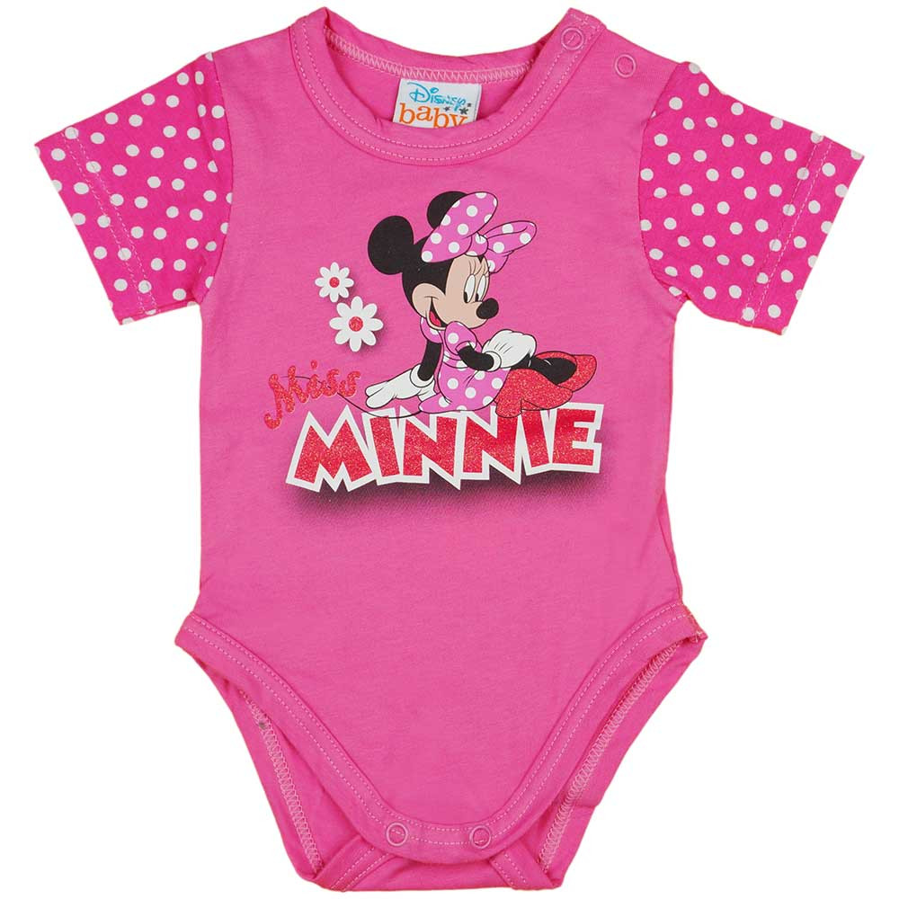 babashop.hu - Rövid ujjú baba body csillámos Minnie egér mintával