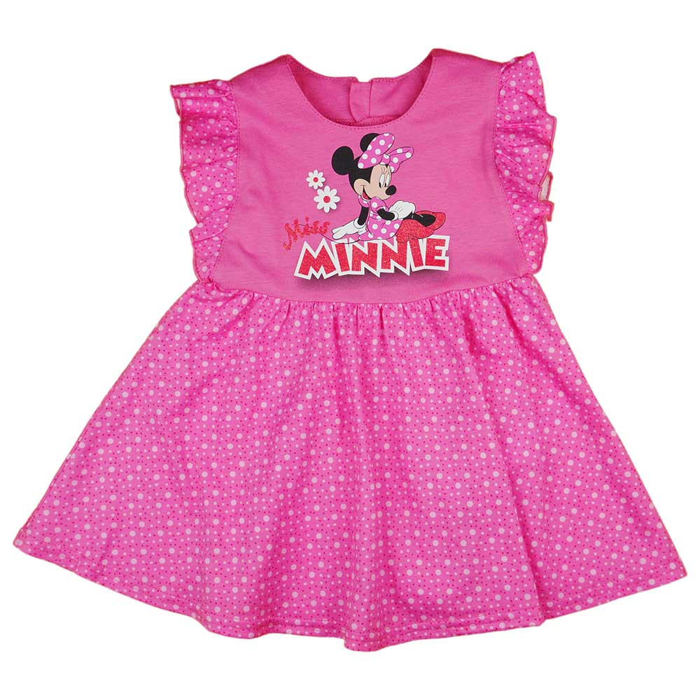 babashop.hu - Fodros ujjú pamut nyári kislány ruha Minnie egér mintával