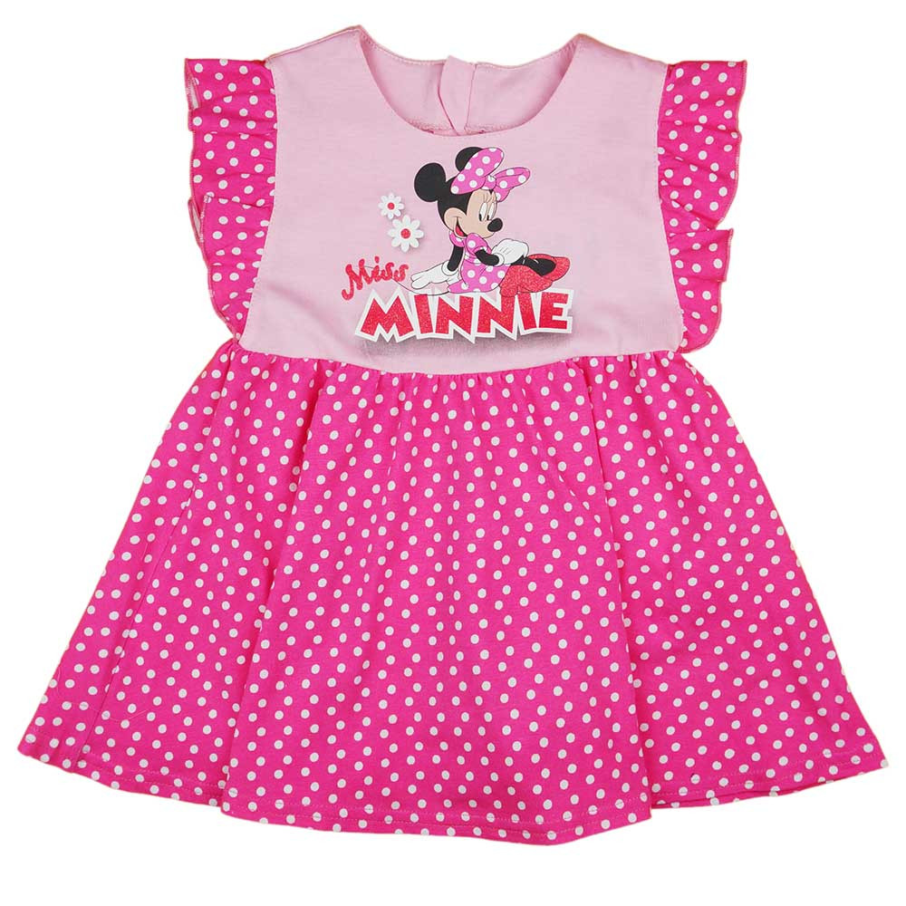 babashop.hu - Fodros ujjú pamut nyári kislány ruha Minnie egér mintával