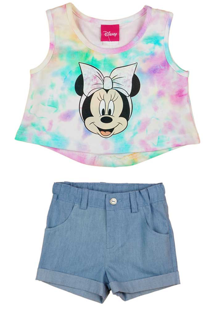 babashop.hu - 2 részes rövidnadrágos kislány szett Minnie egér mintával