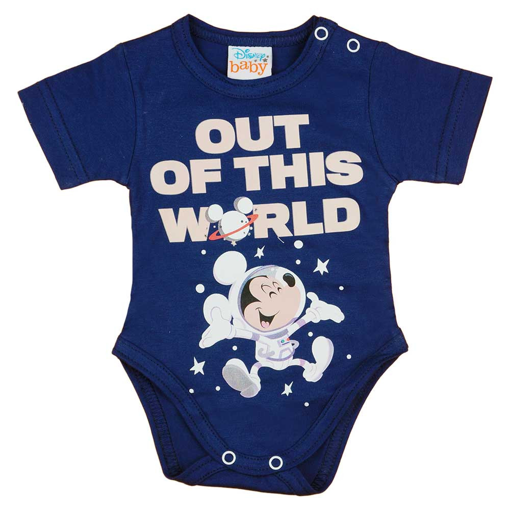 babashop.hu - Rövid ujjú űrhajós baba body Mickey egér mintával kék