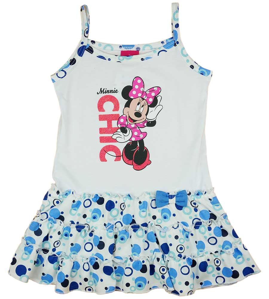 babashop.hu - Spagetti pántos, fodros, pamut nyári ruha kislányoknak Minnie egér mintával