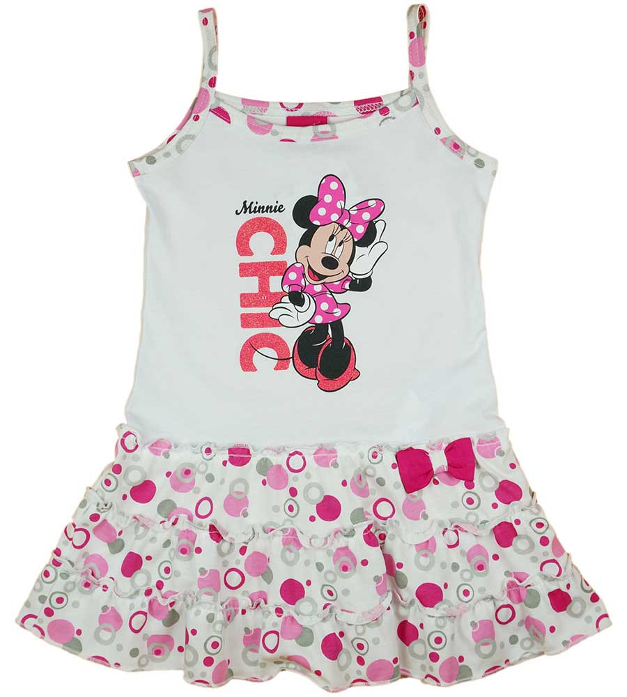 babashop.hu - Spagetti pántos, fodros, pamut nyári ruha kislányoknak Minnie egér mintával