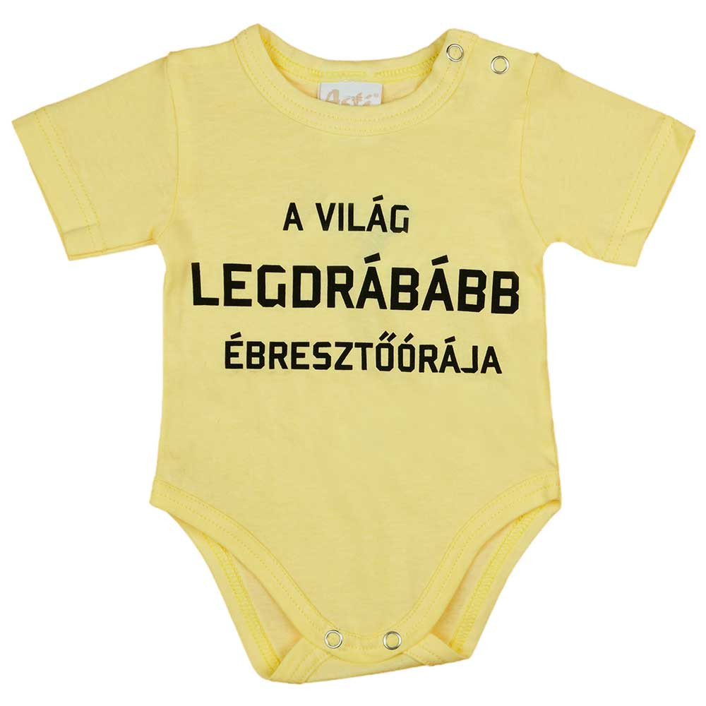 babashop.hu - Rövid ujjú feliratos baba body sárga
