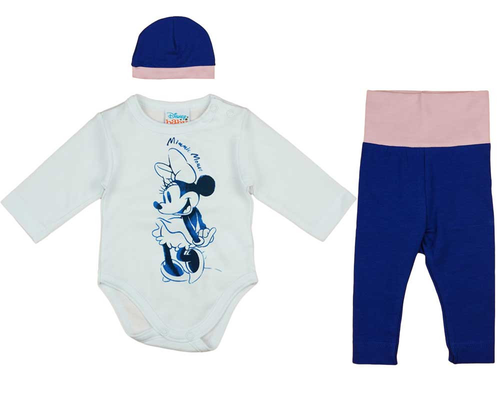 babashop.hu - 3 részes kislány baba szett Minnie egér mintával