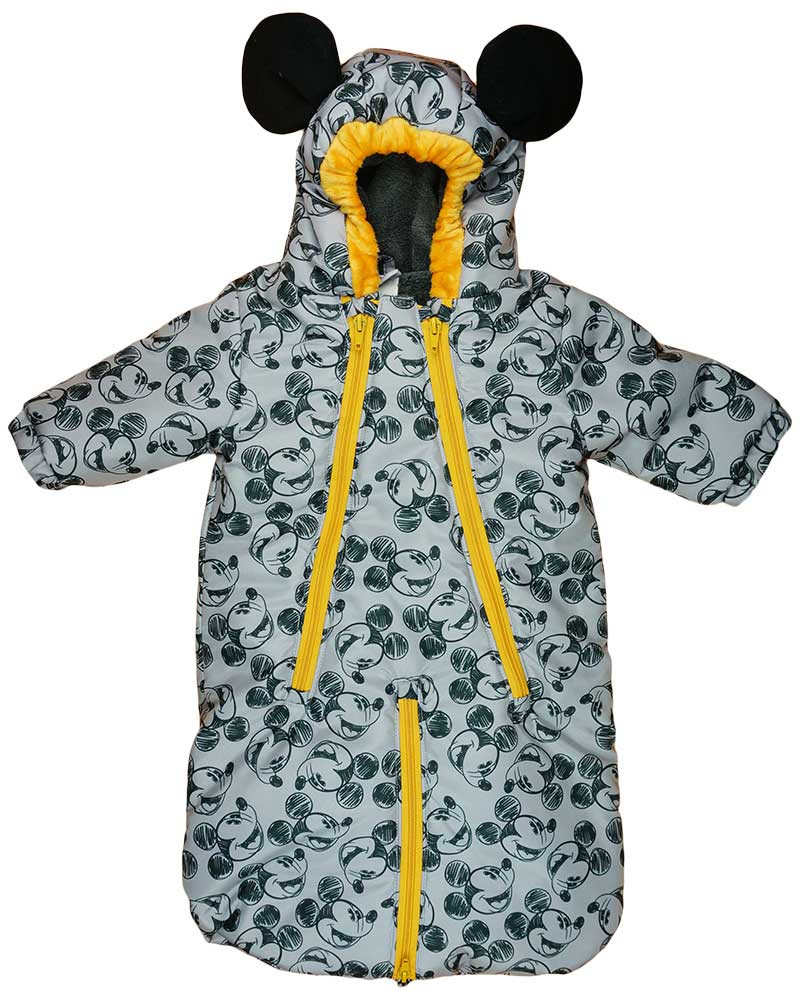 babashop.hu - Kapucnis vízlepergetős bélelt baba bundazsák Mickey egér mintával