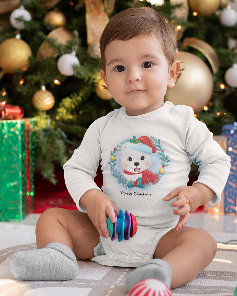 babashop.hu - Hosszú ujjú baba body karácsonyi mintával