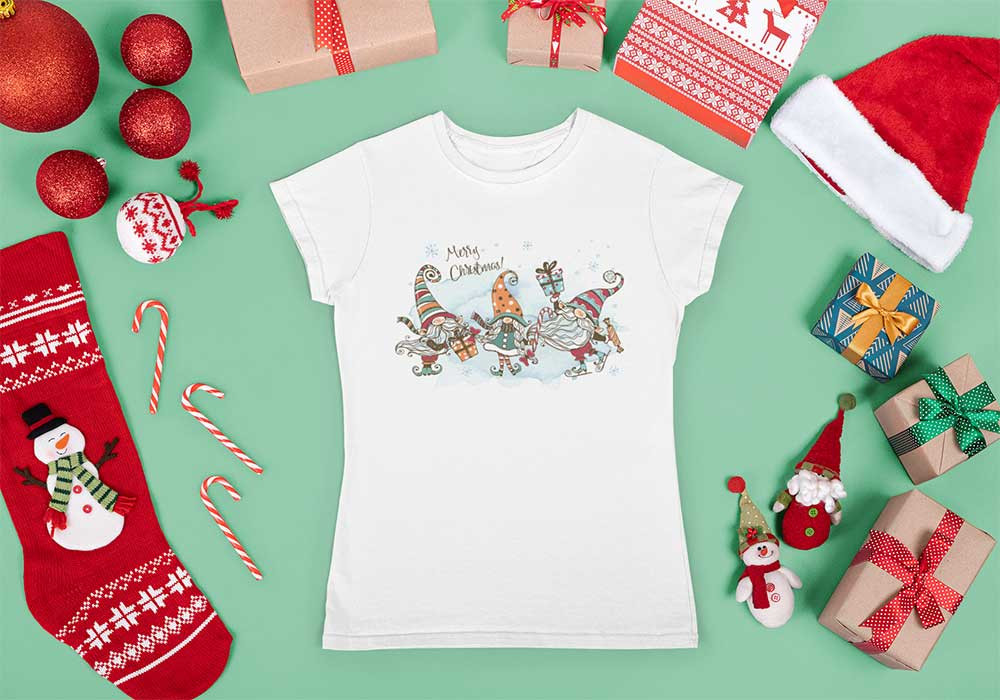 babashop.hu - Rövid ujjú női póló karácsonyi mintával