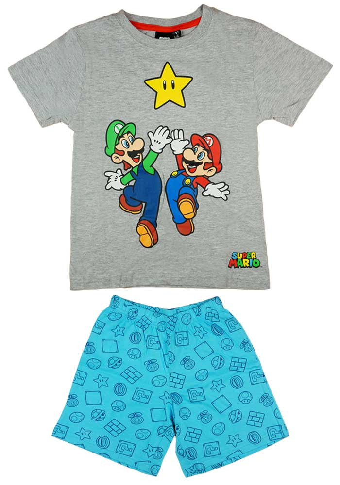 babashop.hu - 2 részes nyári fiú pizsama Super Mario mintával
