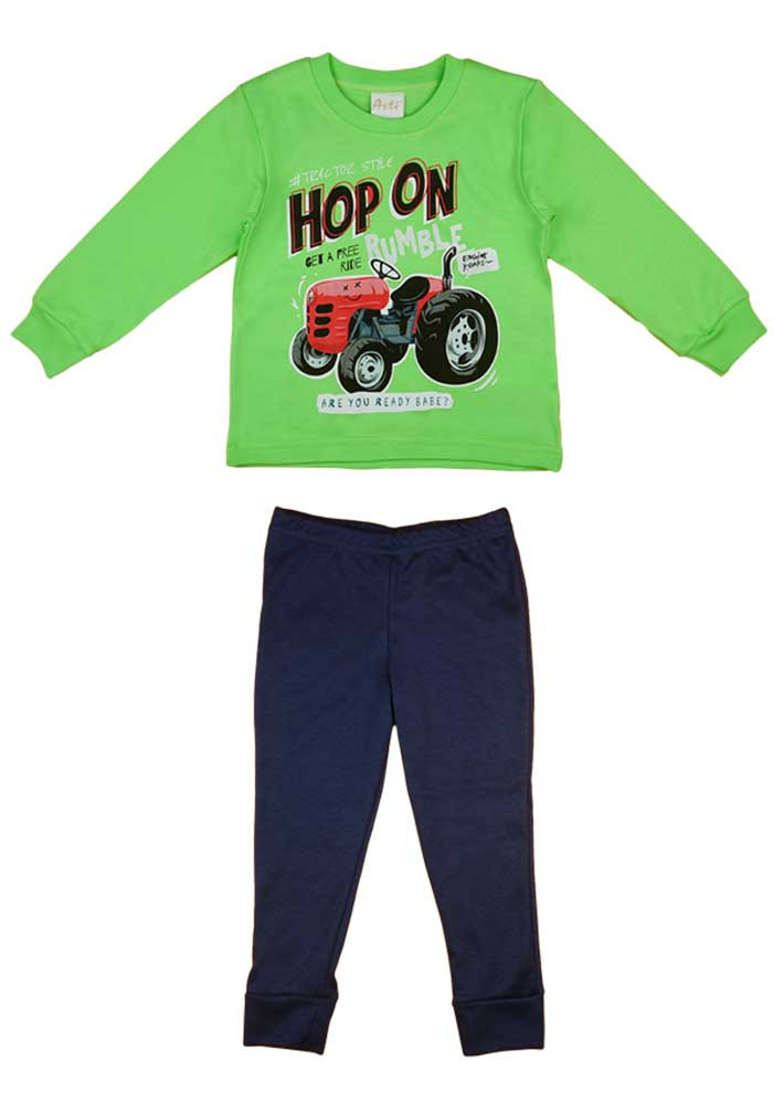 babashop.hu - 2 részes fiú pizsama traktoros mintával