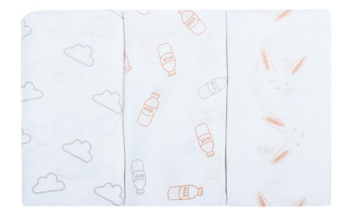 babashop.hu - Bubaba textil pelenka 3db - Rózsaszín