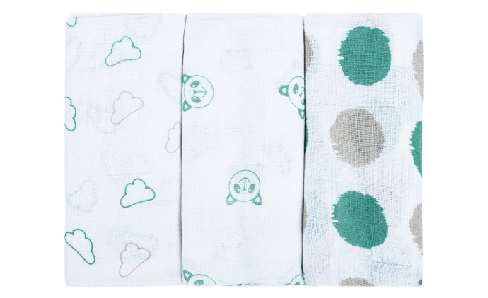 babashop.hu - Bubaba textil pelenka 3db - Zöld