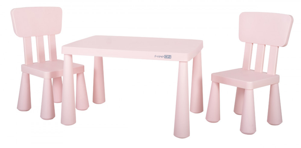 babashop.hu - FreeON műanyag asztal 2 db Janus székkel - Rózsaszín