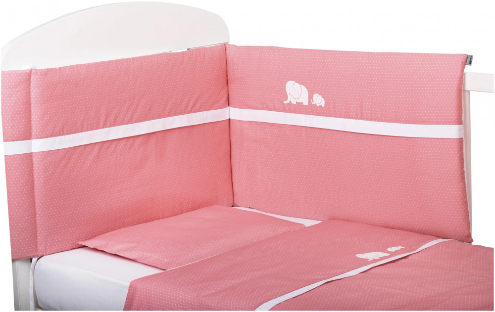 babashop.hu - Bubaba 6 részes ágynemű szett -Rózsaszín elefántos