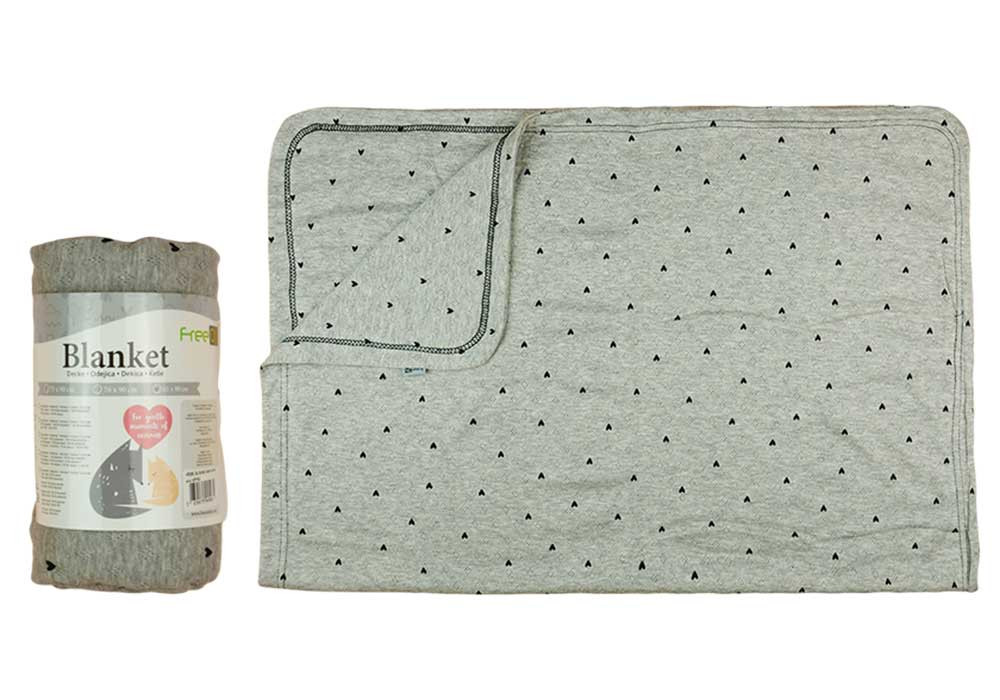babashop.hu - Bubaba pamut babatakaró 65x90 cm - Heart grey
