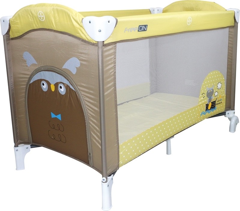 babashop.hu - FreeON utazóágy sima, zsebes - Szürke/sárga