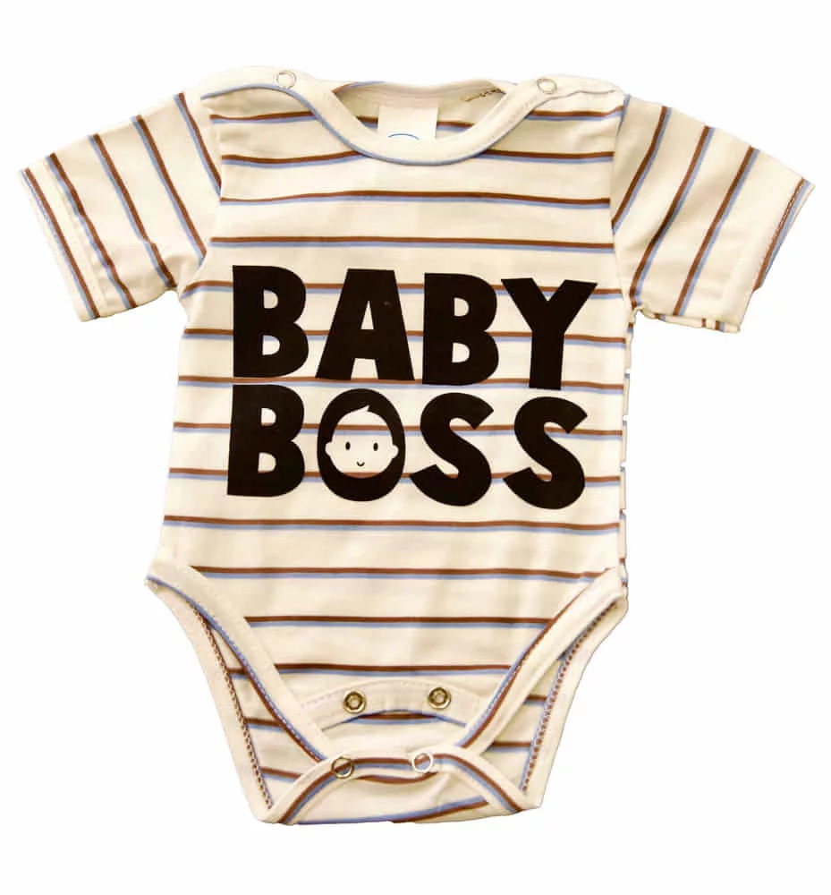 babashop.hu - ABR Rövid ujjú dupla patentos pamut body - Csíkos - Baby Boss (50)