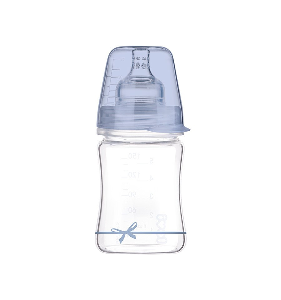 babashop.hu - Lovi DiamondGlass Üvegből készült cumisüveg 150 ml (0h+) - Baby Shower Boy