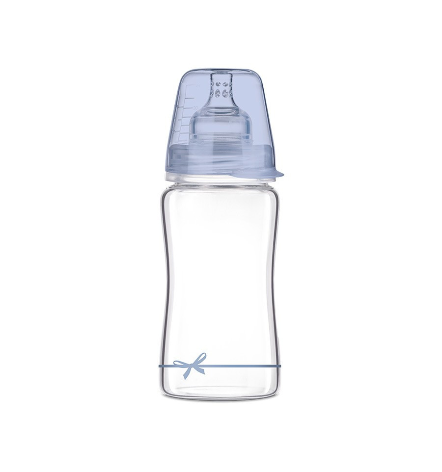 babashop.hu - Lovi DiamondGlass Üvegből készült cumisüveg 250 ml (3h+) - Baby Shower Boy