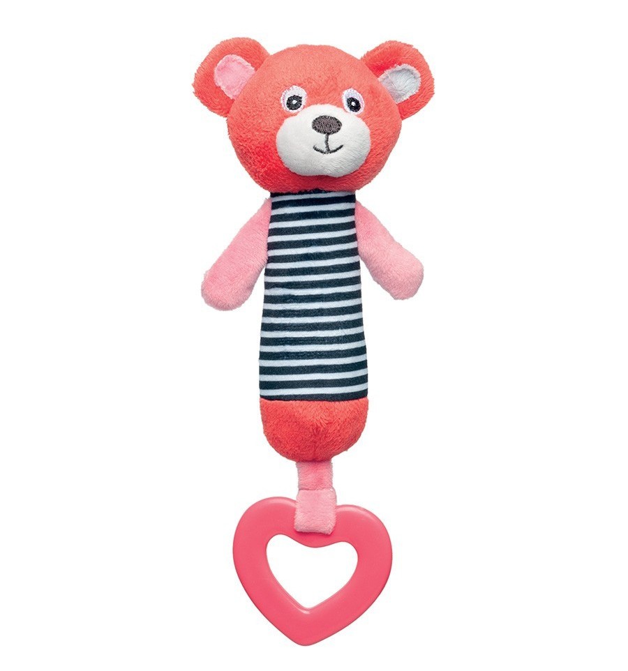 babashop.hu - Canpol Sípoló plüss játék rágókával - Maci - Korall