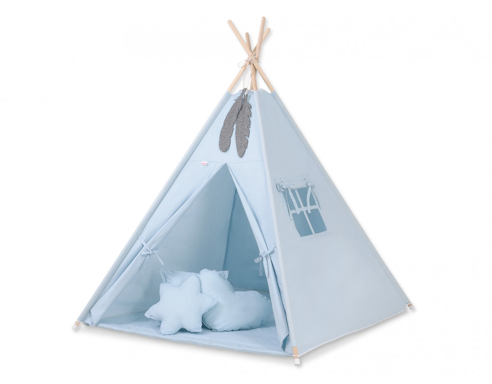 babashop.hu - BabyLion Textil sátor játszószőnyeggel és párnákkal - Kék