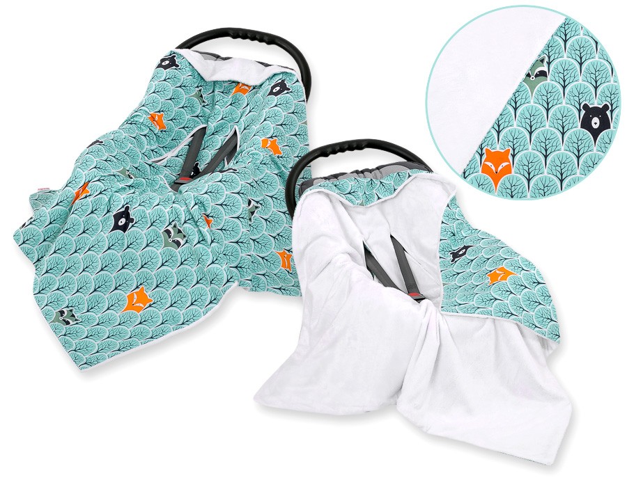 babashop.hu - BabyLion Prémium univerzális kétoldalas takaró - Menta erdő