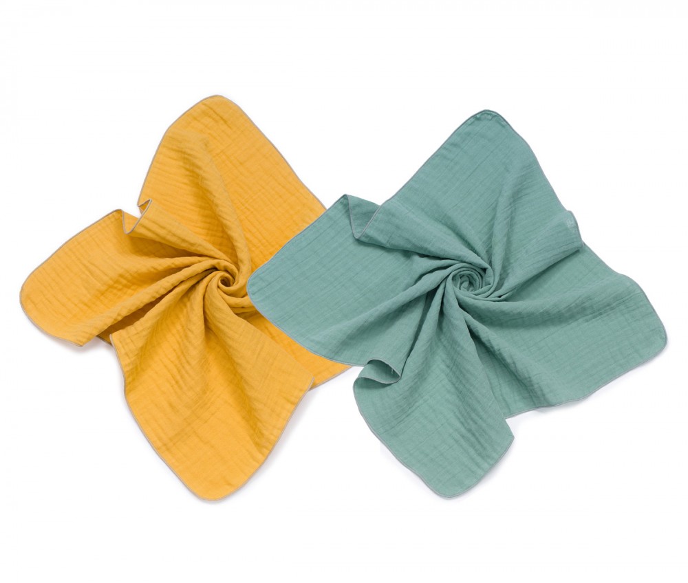 babashop.hu - MTT Textil pelenka 2 db - Mustár és pasztell zöld