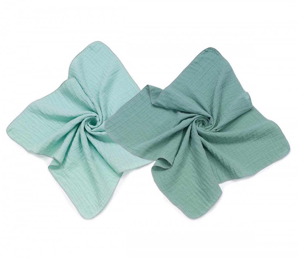 babashop.hu - MTT Textil pelenka 2 db - Világos és sötét pasztell zöld